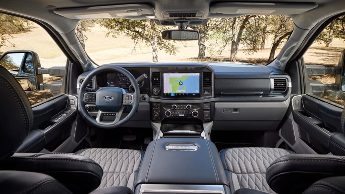 2023 Ford Super Duty interior.