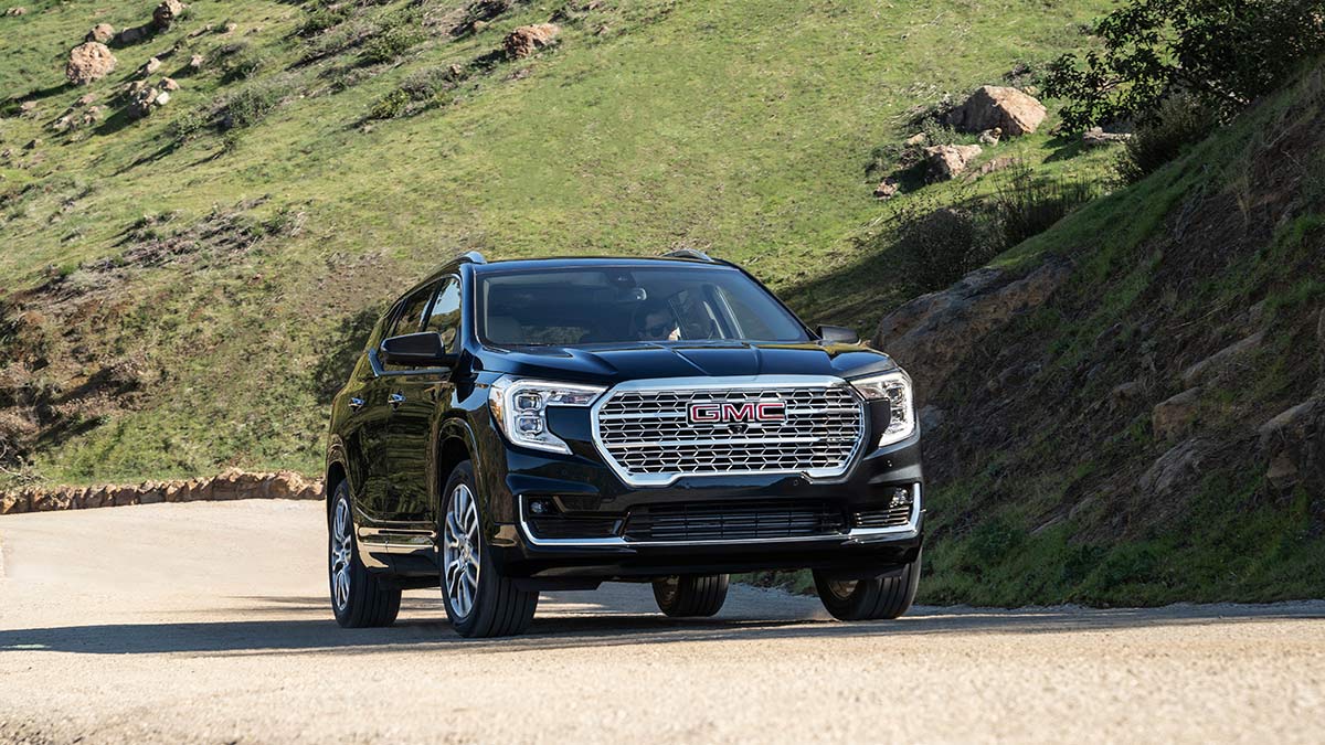 2024 GMC Terrain Denali in black.