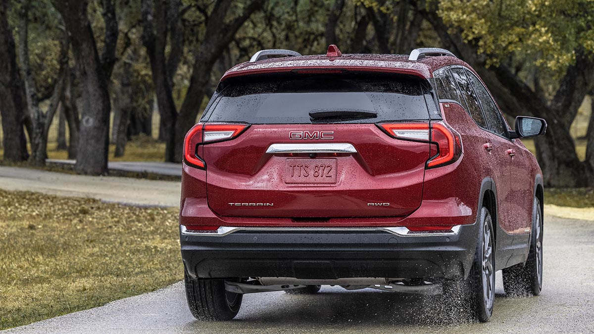 2024 GMC Terrain in red.