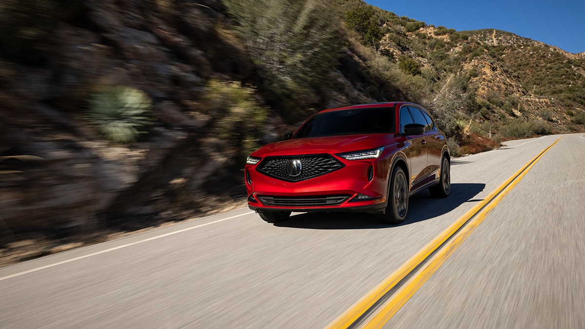 2022 MDX A-Spec in red.