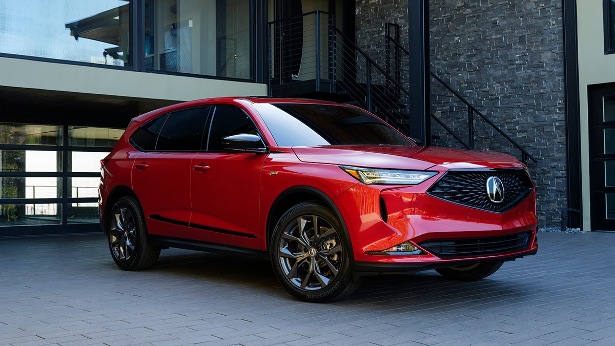 2022 MDX A-Spec in red.