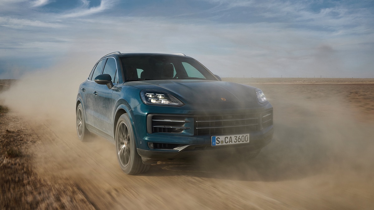 2024 Porsche Cayenne in blue.