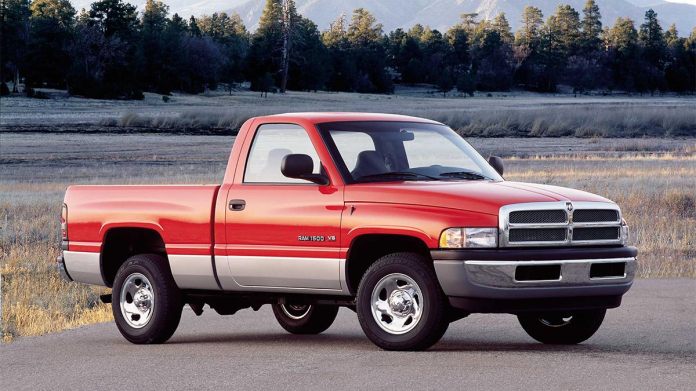 2001 Dodge Dakota in red.