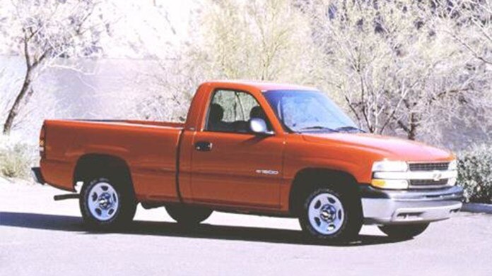 2002 Chevrolet Silverado 1500 in red.