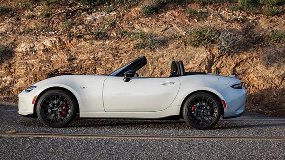 2017 Mazda MX-5 Miata in white.