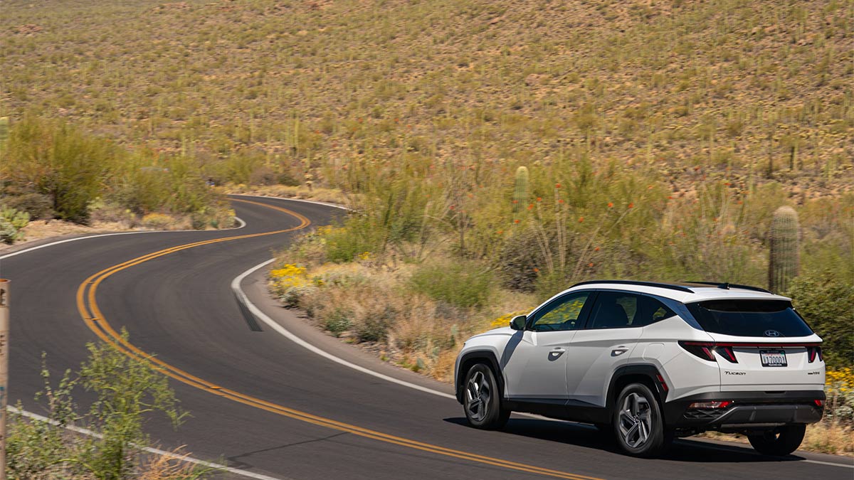 2024 Hyundai Tucson in white.
