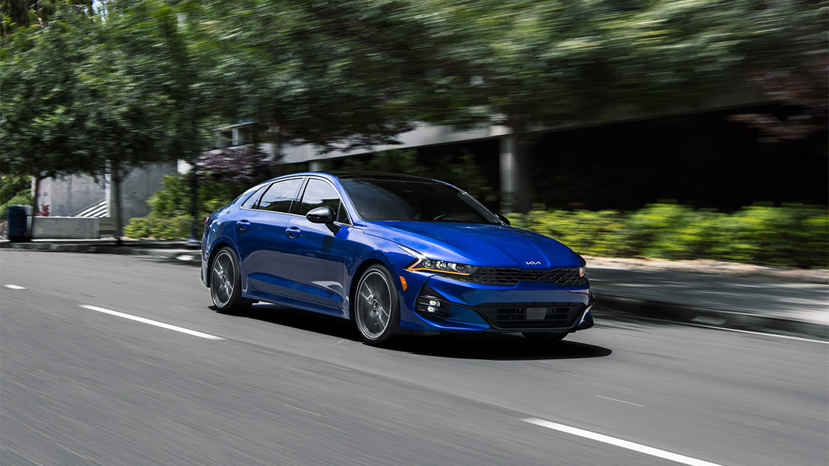 2024 Kia K5 in blue.