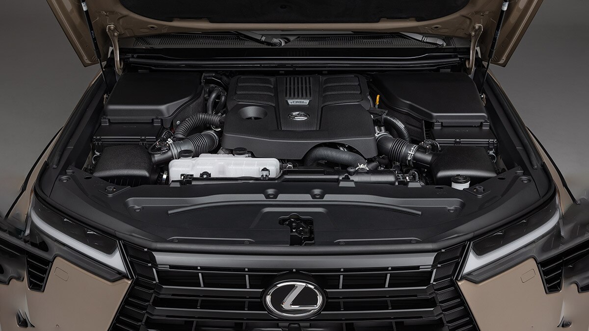 The new GX's twin-turbo 3.4-liter V6 puts out a healthy 349 horsepower. 