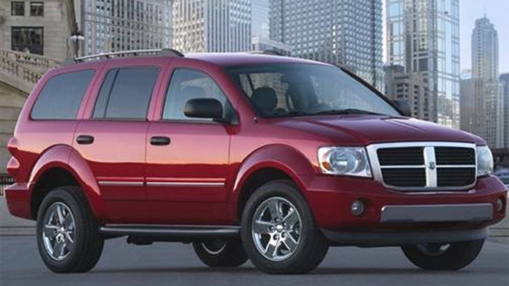 2009 Dodge Durango in red.