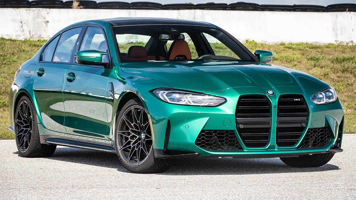 2024 BMW M3 in green.