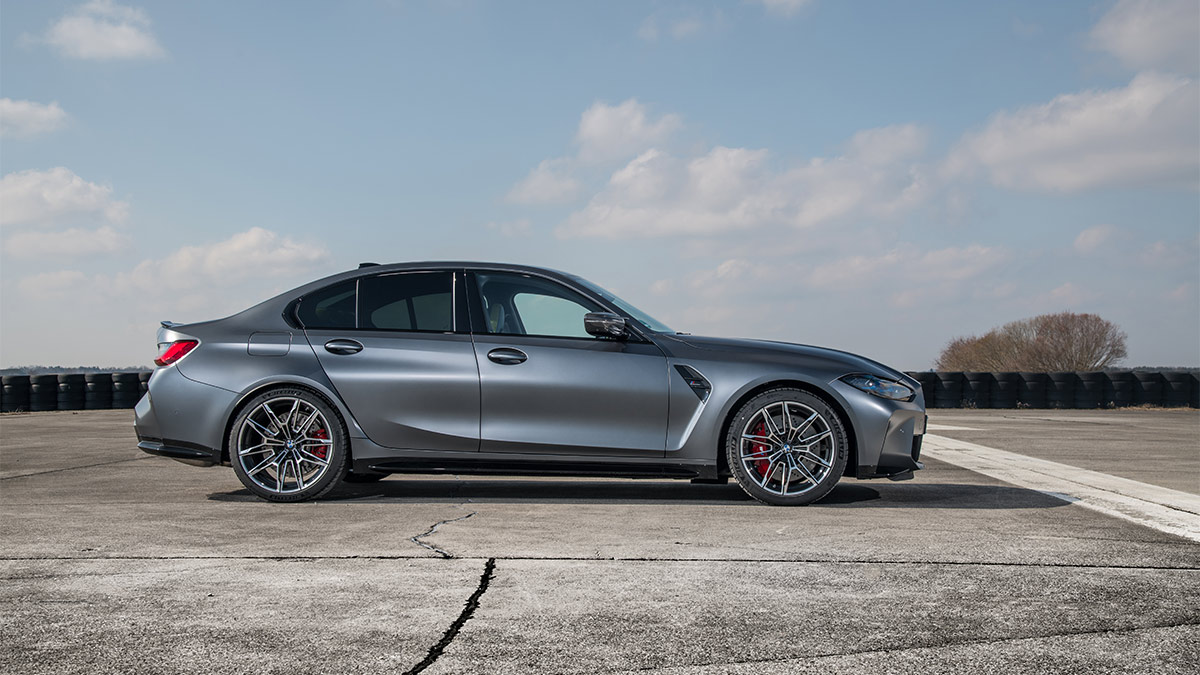 2024 BMW M3 Competition in grey.