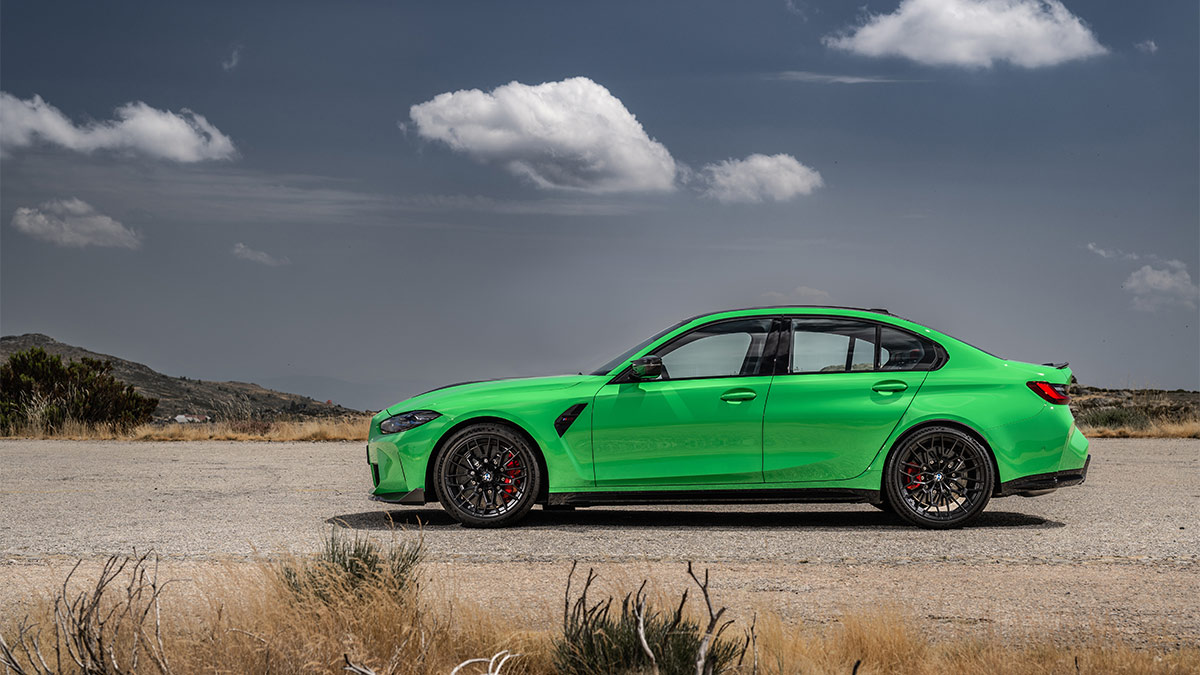 2024 BMW M3 in green.