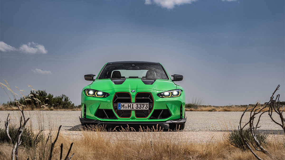 2024 BMW M3 in green.