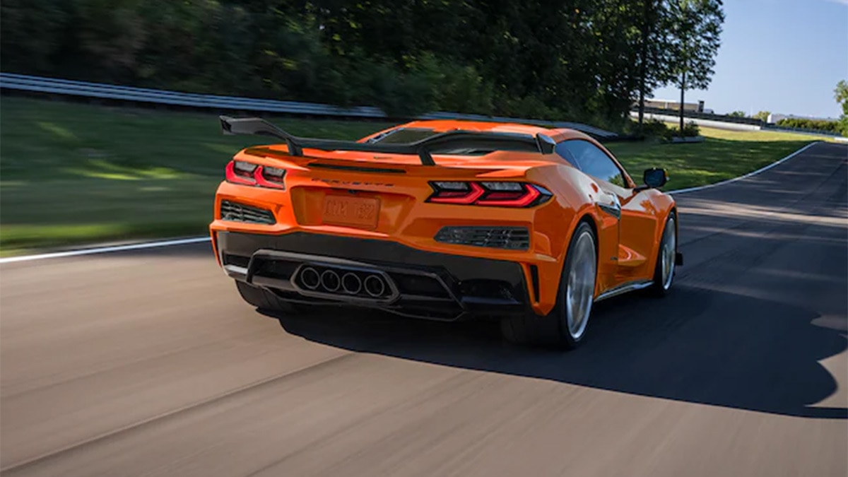 2024 Chevrolet Corvette in orange.