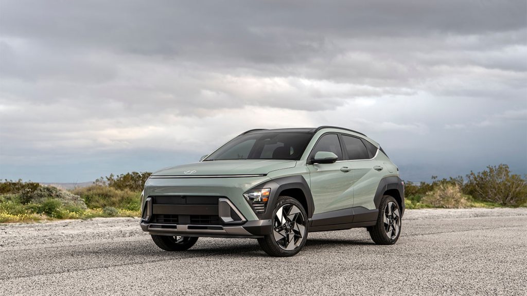 2024 Hyundai Kona in olive green.