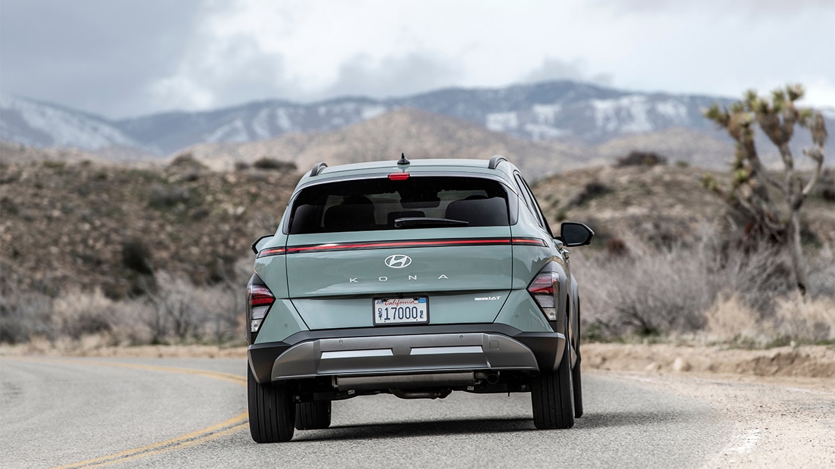 2024 Hyundai Kona in olive green.