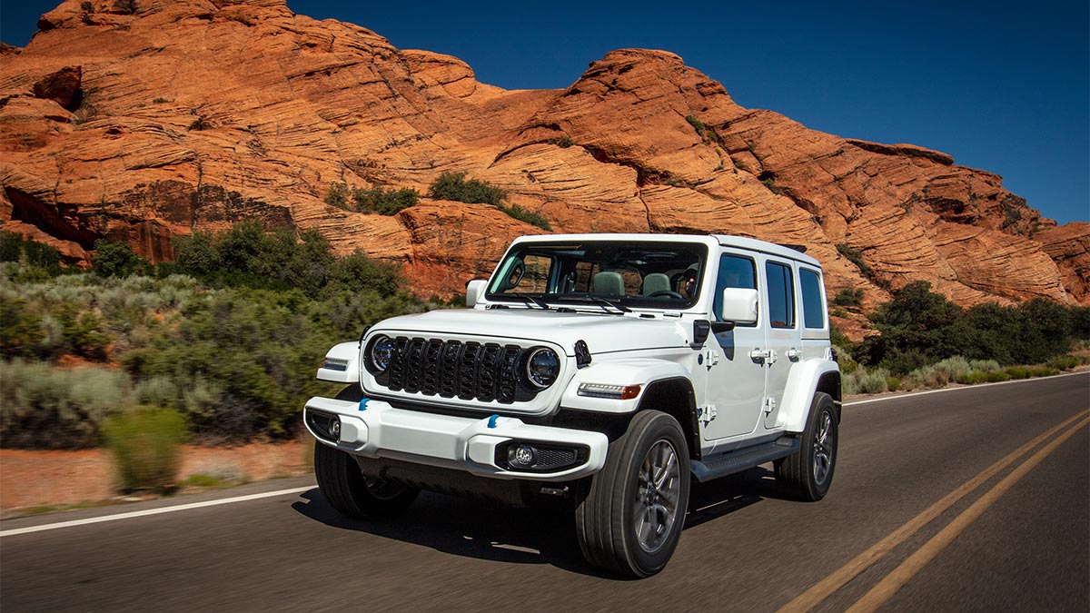 2024 Jeep Wrangler High Altitude 4xe in white.