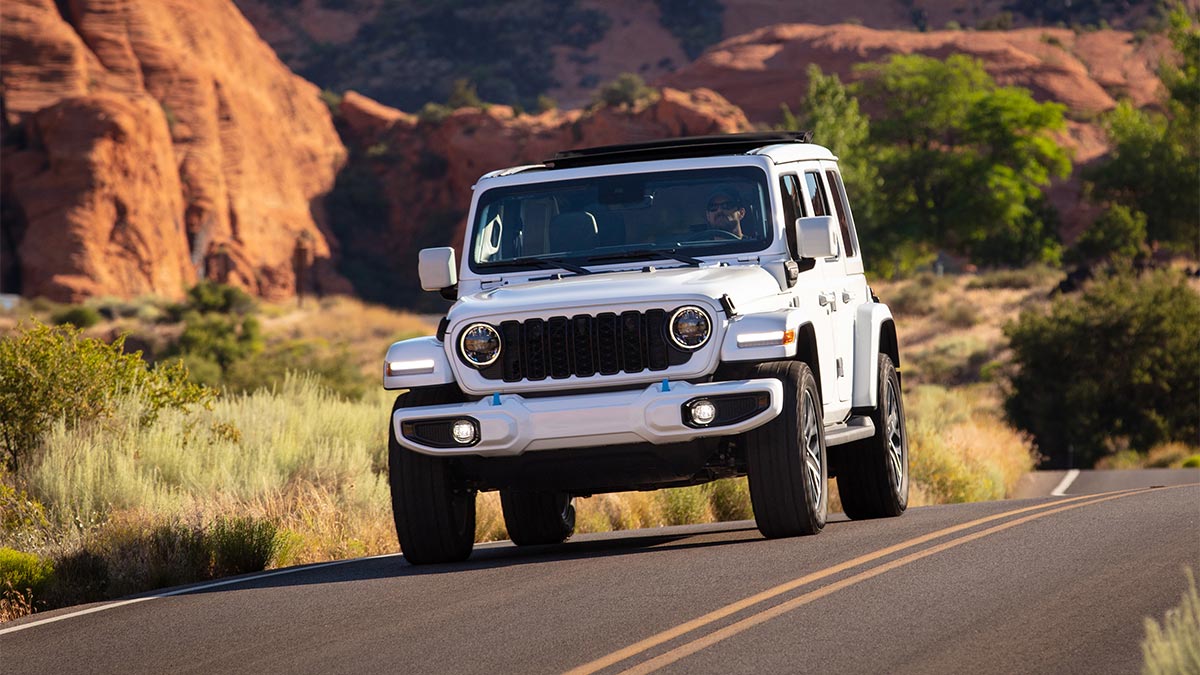 2024 Jeep Wrangler High Altitude 4xe in white.