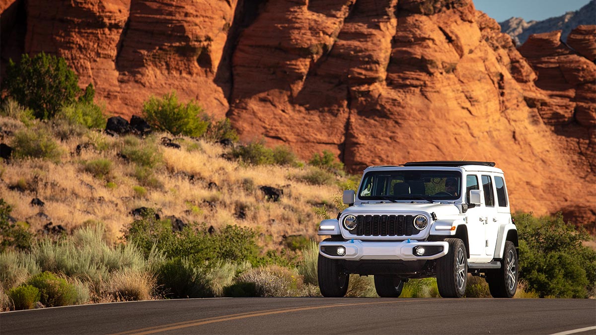 2024 Jeep Wrangler High Altitude 4xe in white.