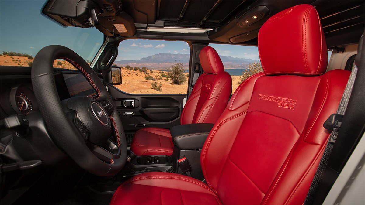 2024 Jeep Wrangler Rubicon 392 red interior.