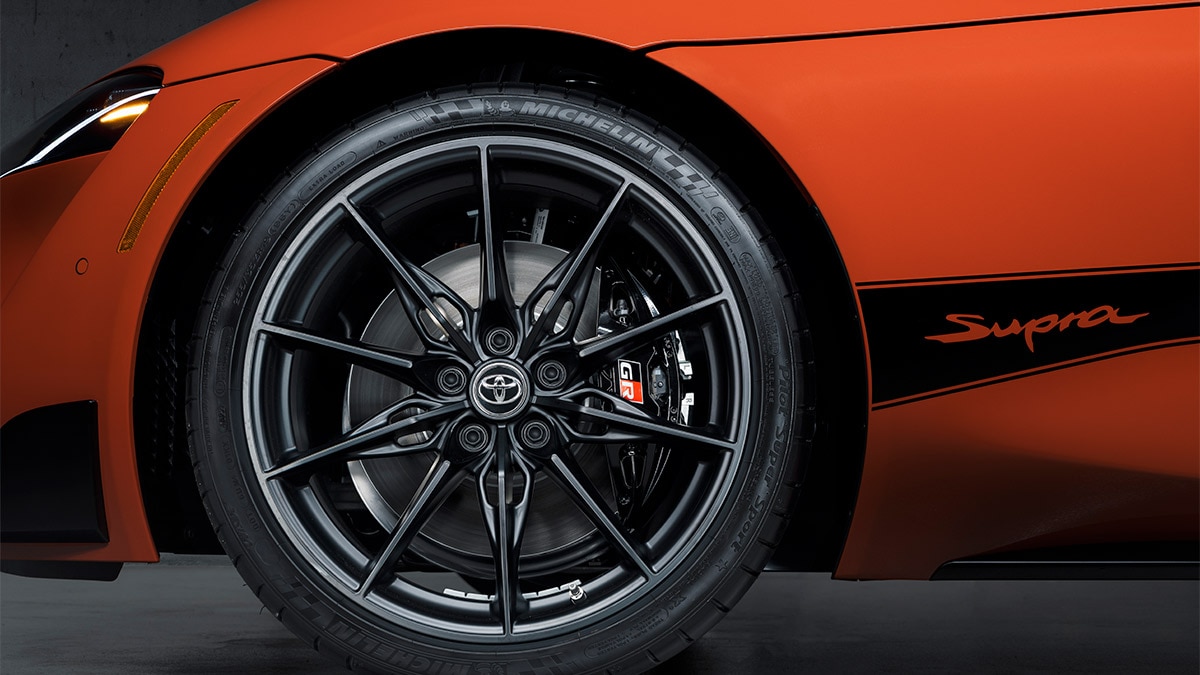 2024 Toyota GR Supra in orange.