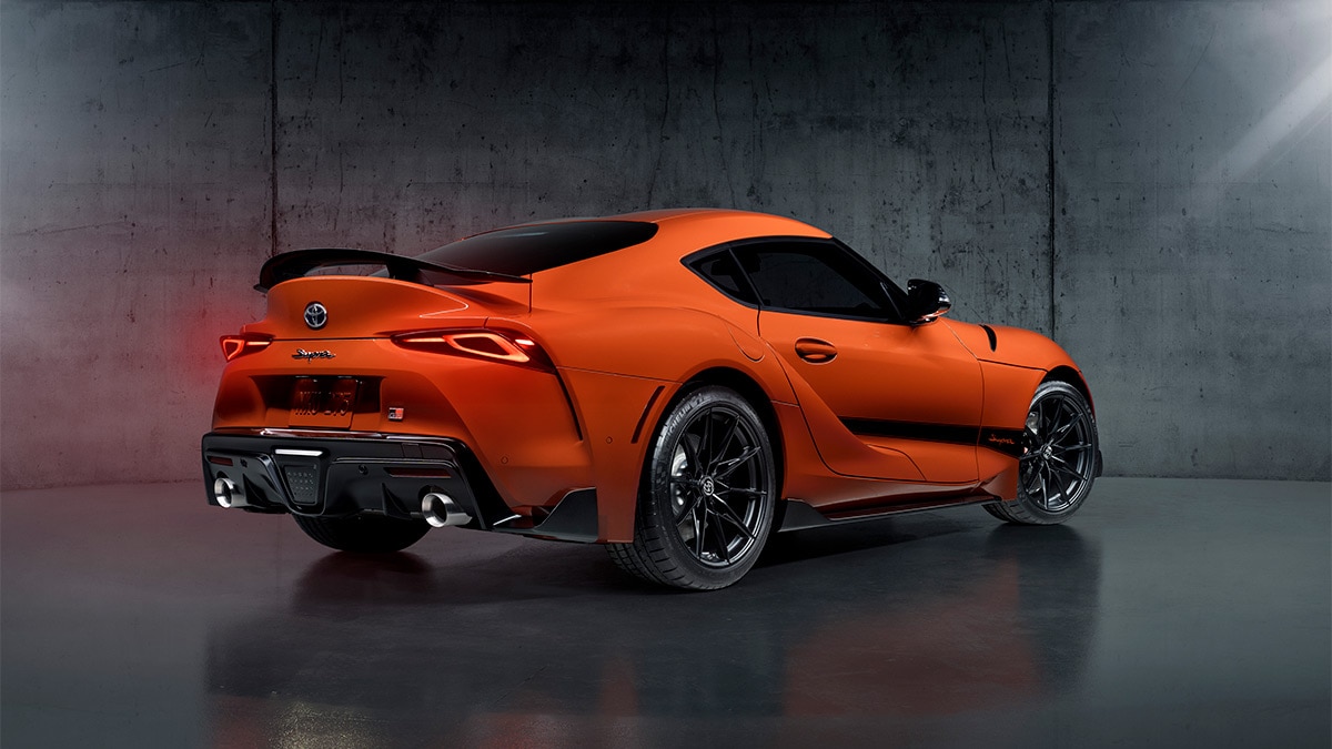 2024 Toyota GR Supra in orange.