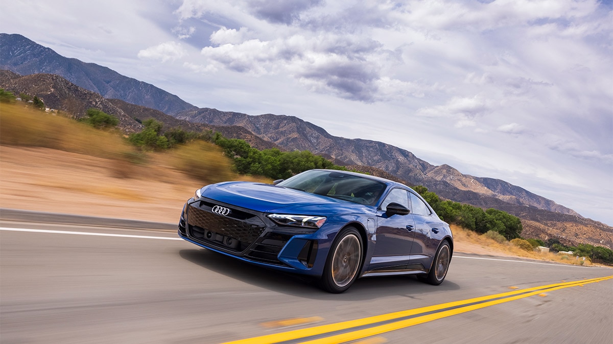 2024 Audi e-tron GT in blue.