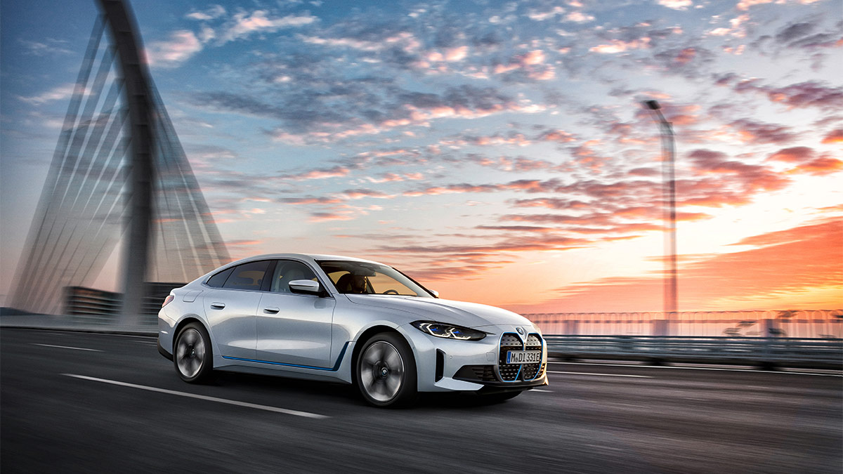 2024 BMW i4 in silver.