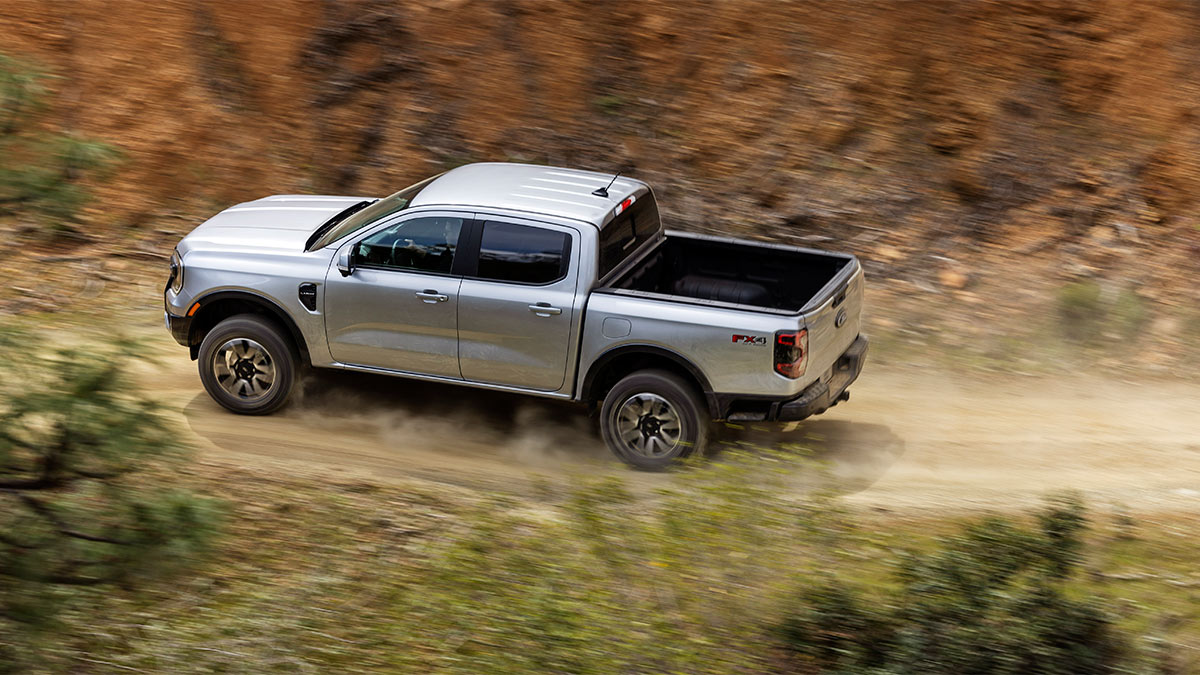 2024 Ford Ranger in silver.