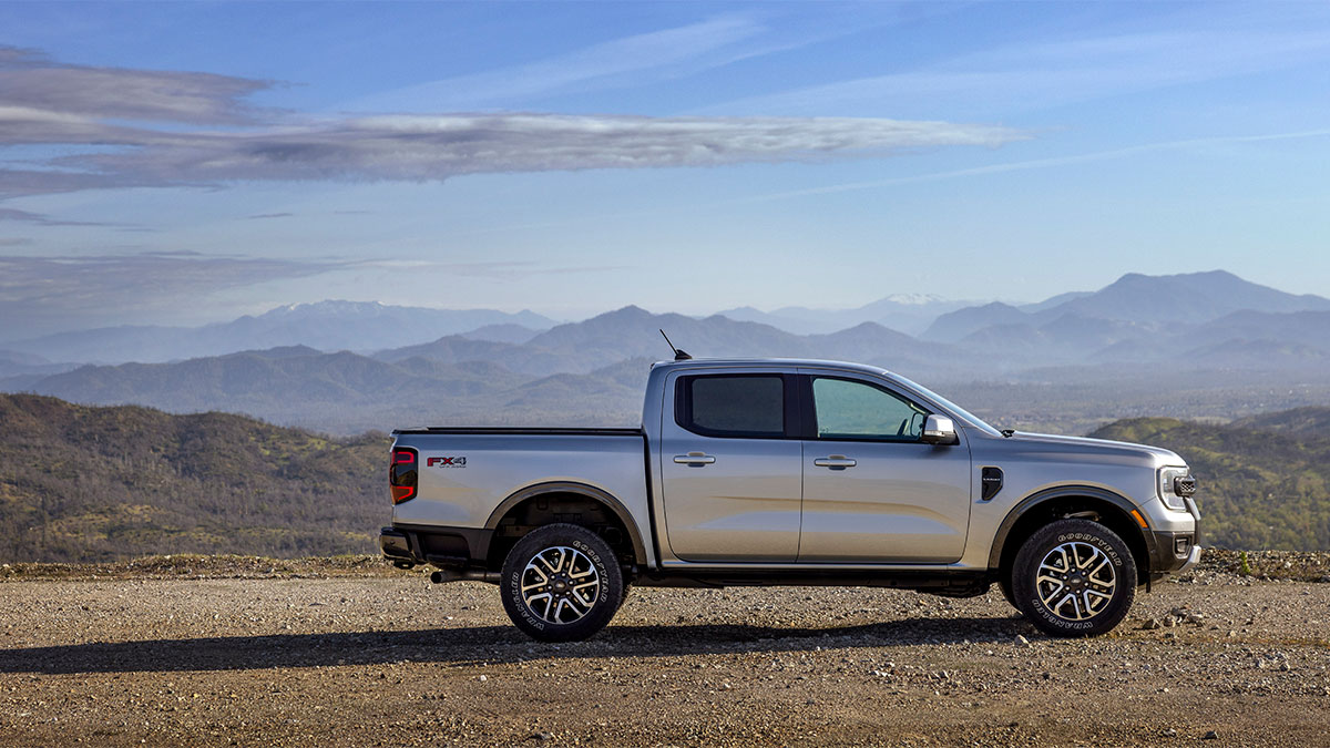2024 Ford Ranger in silver.