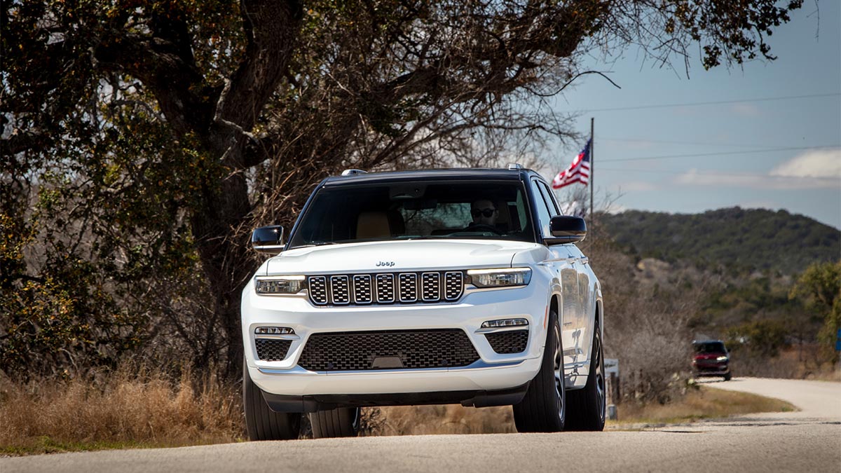 2024 Jeep Grand Cherokee 4xe in white.