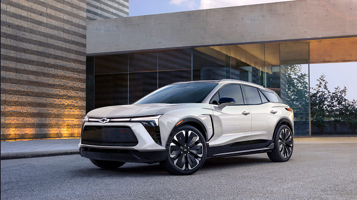 2024 Chevrolet Blazer EV in white.