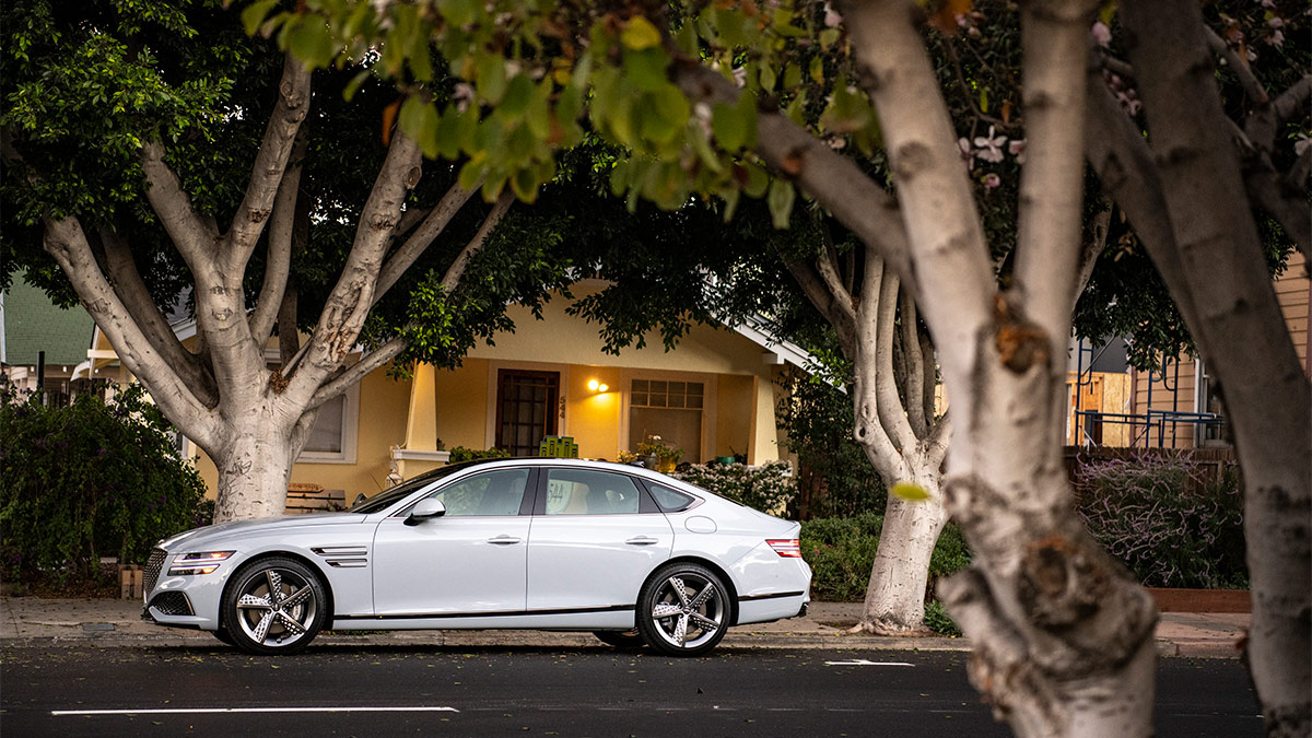 2024 Genesis G80 in white.