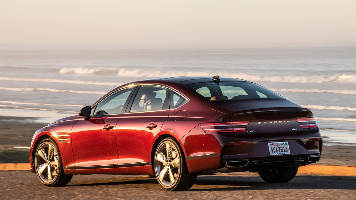 2024 Genesis G80 in red.