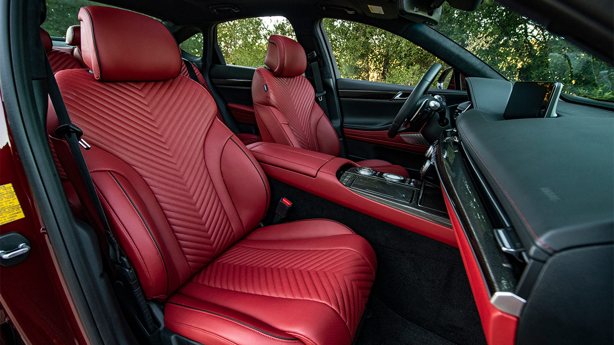 2024 Genesis G80 red interior.