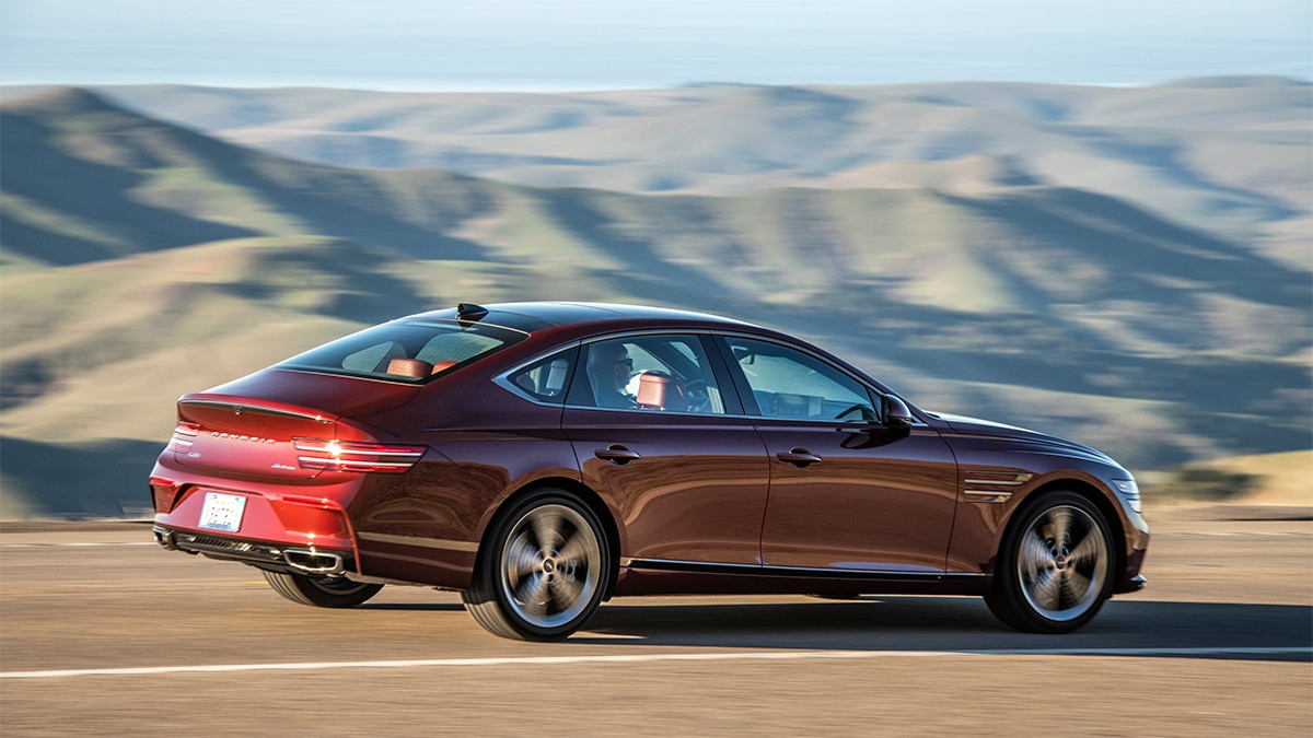 2024 Genesis G80 in red.