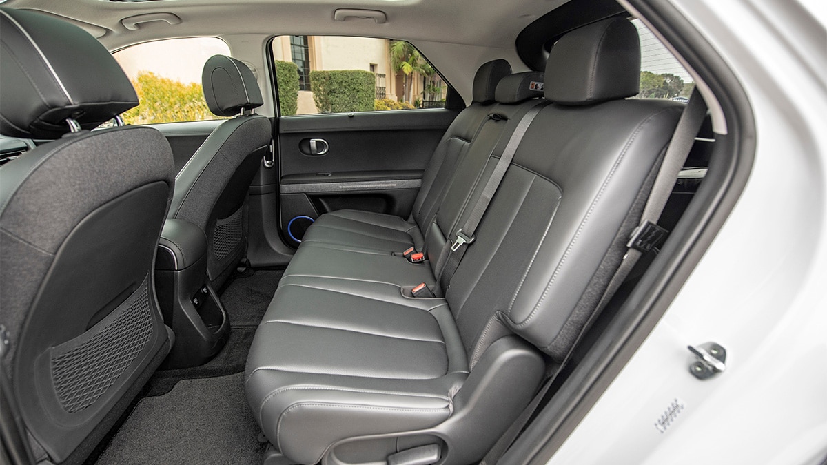 The rear seats of the 2024 Hyundai Ioniq 5.