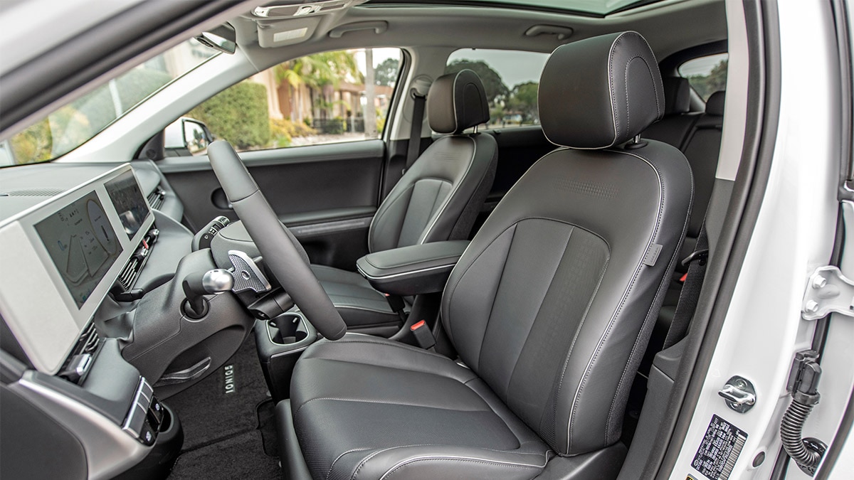 The front seats of the 2024 Hyundai Ioniq 5.