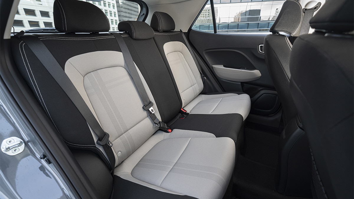 The back seat of the 2024 Hyundai Venue.