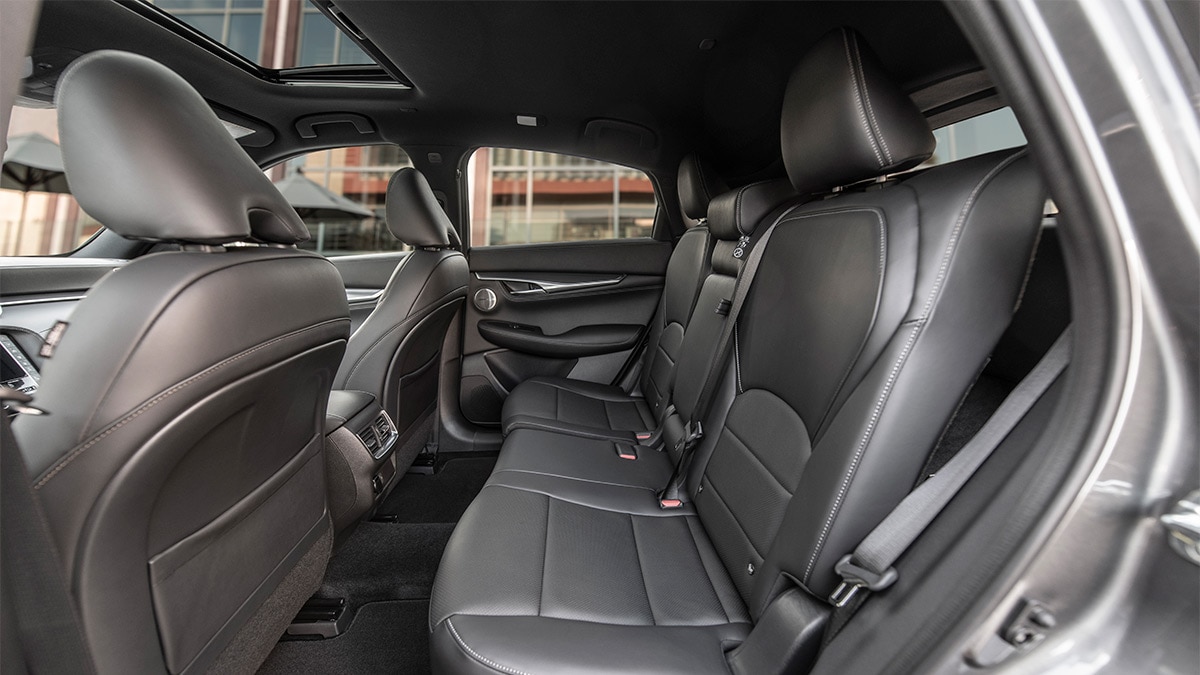 The rear seating of the 2024 Infiniti QX55.