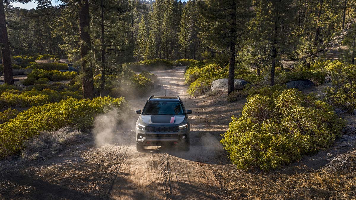 2024 Jeep Compass Trailhawk in grey.