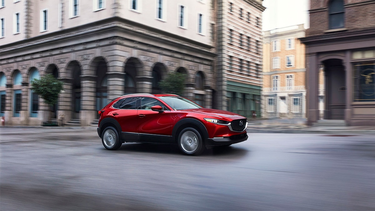 The 2024 Mazda CX-30 in red.
