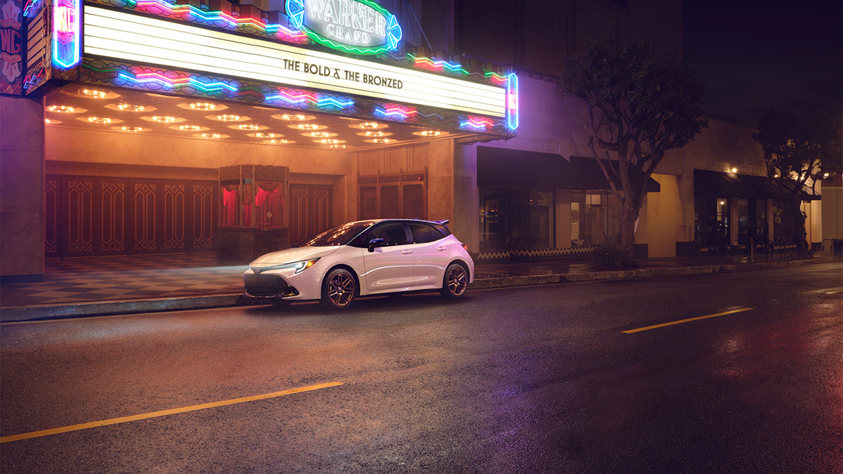 The 2024 Toyota Corolla Hatchback in white.