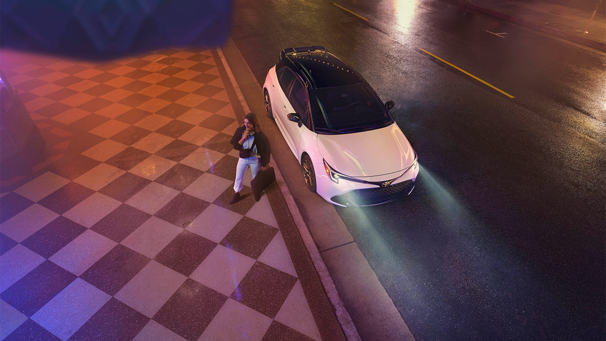 The 2024 Toyota Corolla Hatchback in white.