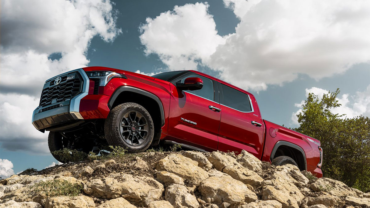 2024 Toyota Tundra in red.