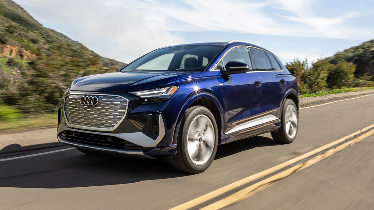 The 2024 Audi Q4 e-tron in blue.