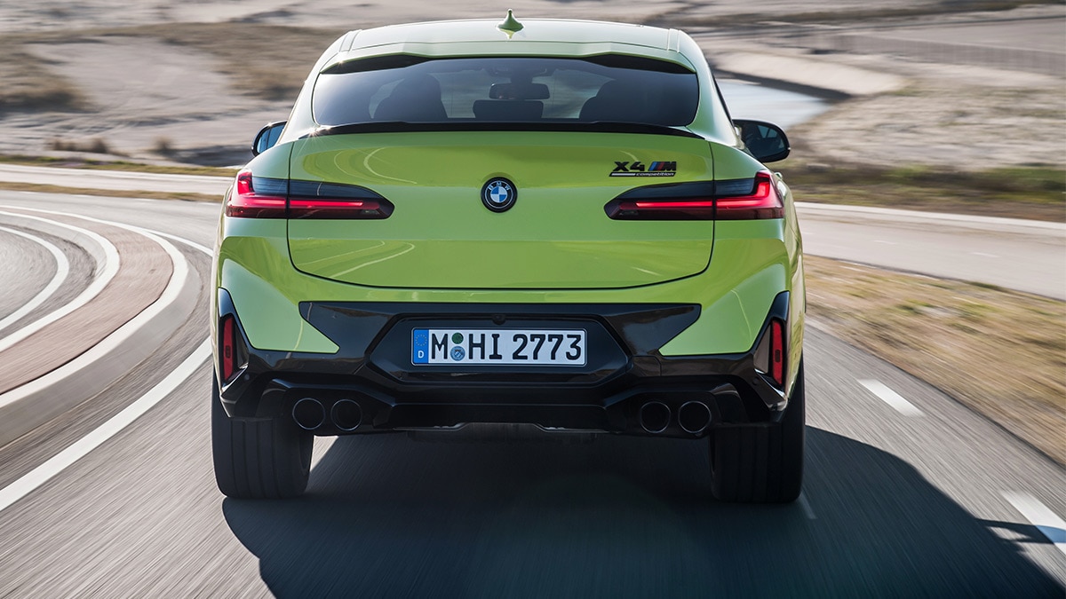 The 2024 BMW X4 M in lime green.