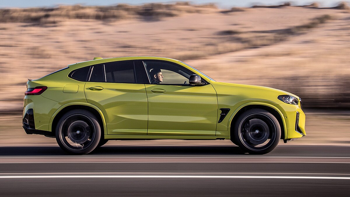 The 2024 BMW X4 M in lime green.