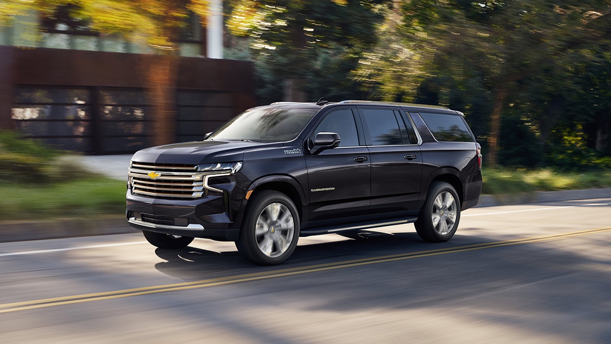 The 2024 Chevrolet Suburban in black.