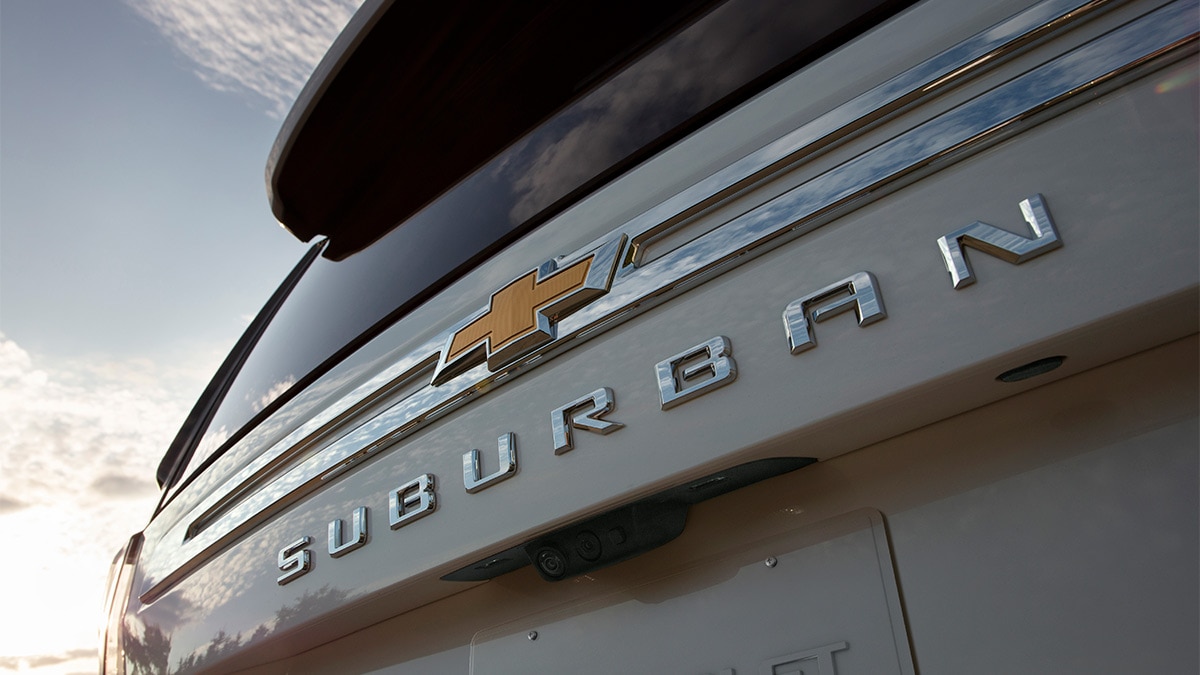 The 2024 Chevrolet Suburban rear badging.